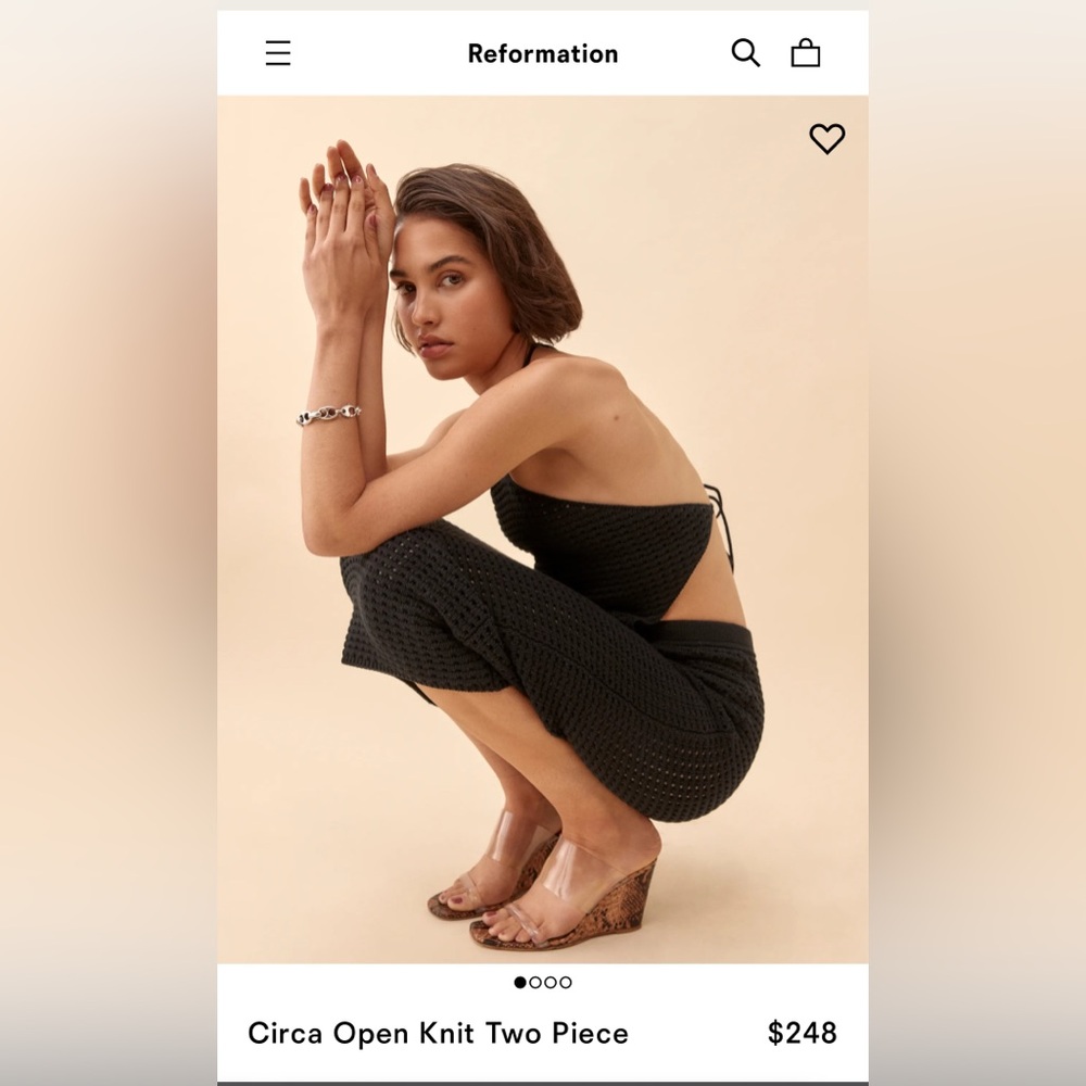 Reformation Circa Open Knit Two Piece NWT